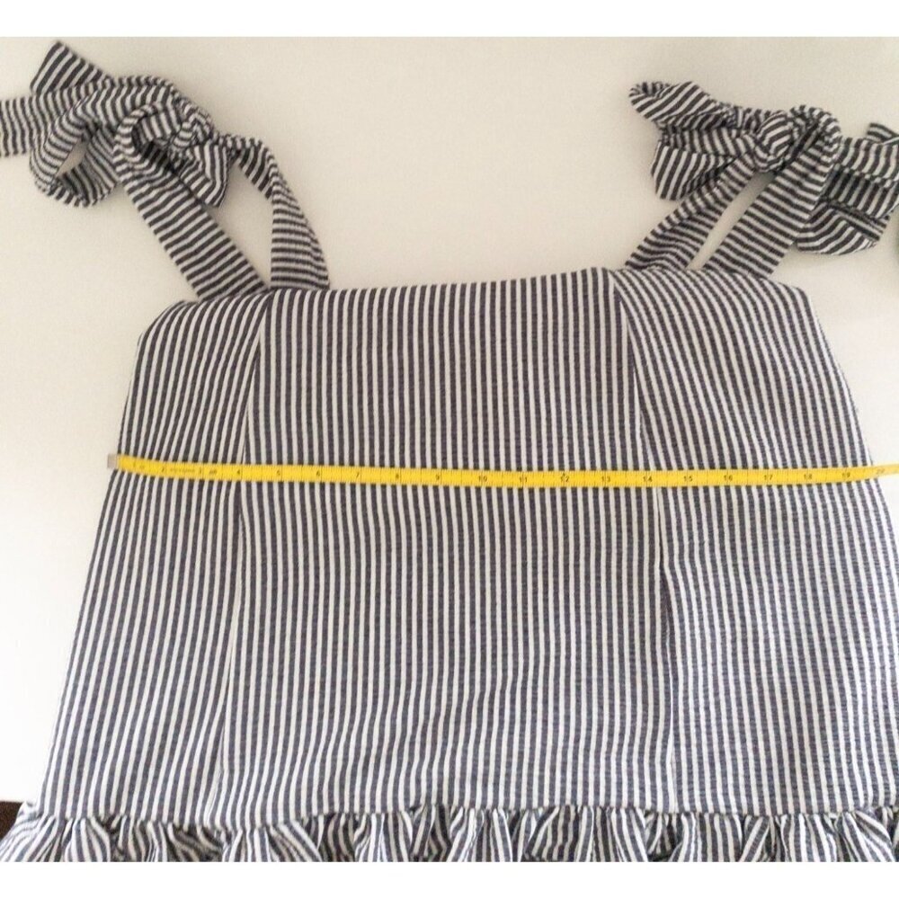 Koch Stella Mini Dress Ruffle Hem Striped Tie Straps M 8-10 - Picture 14 of 16
